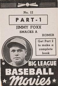 1938 Goudey Big League Movies (R326) #12 Jimmie Foxx Front