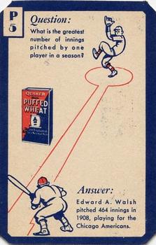 1934 Quaker Oats Ask Me Trivia #P5 George Wiltse / Dazzy Vance / Ed Walsh Back