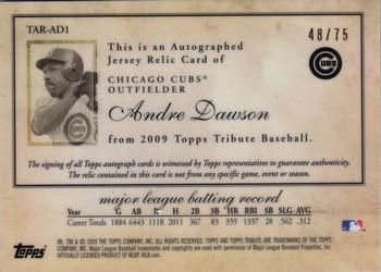 2009 Topps Tribute - Autograph Relics Blue #TAR-AD1 Andre Dawson Back