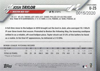 2020 Topps Update - Gold #U-25 Josh Taylor Back