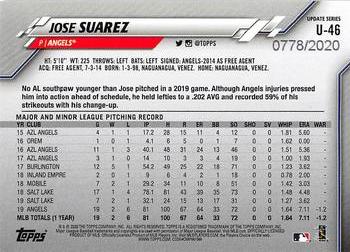 2020 Topps Update - Gold #U-46 Jose Suarez Back