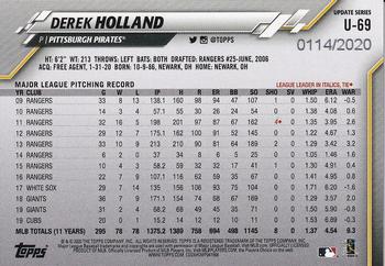 2020 Topps Update - Gold #U-69 Derek Holland Back