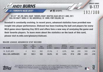 2020 Topps Update - Advanced Stat #U-177 Andy Burns Back