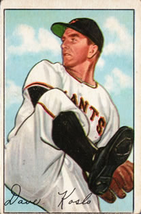 1952 Bowman #182 Dave Koslo Front