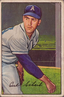 1952 Bowman #46 Carl Scheib Front