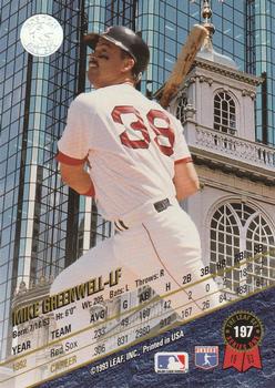 1993 Leaf #197 Mike Greenwell Back