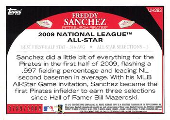 2009 Topps Updates & Highlights - Gold #UH283 Freddy Sanchez Back