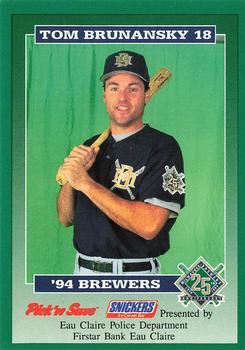 1994 Milwaukee Brewers Police - Eau Claire Police Department #NNO Tom Brunansky Front