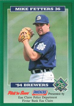 1994 Milwaukee Brewers Police - Eau Claire Police Department #NNO Mike Fetters Front