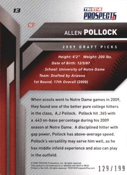 2009 TriStar Prospects Plus - Autographs #13 Allen Pollock Back