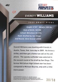 2009 TriStar Prospects Plus - Autographs Gold #41 Everett Williams Back