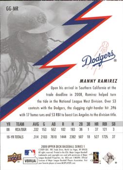 2009 Upper Deck - Stars of the Game #GG-MR Manny Ramirez Back