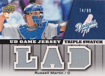 2009 Upper Deck - UD Game Jersey Triple #GJ-RM Russell Martin Front