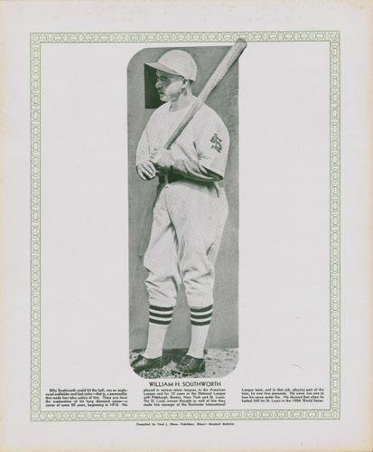 1929-33 Blum's Baseball Bulletin Premiums #NNO Bill Southworth Front