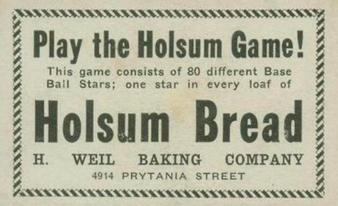 1920-21 Holsum Bread D327 #NNO Jim Vaughn Back
