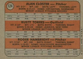 2021 Topps Heritage - 50th Anniversary Buybacks #124 Yankees 1972 Rookie Stars (Alan Closter / Rusty Torres / Roger Hambright) Back