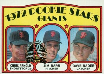 2021 Topps Heritage - 50th Anniversary Buybacks #232 1972 Rookie Stars Giants -Arnold / Barr / Rader Front