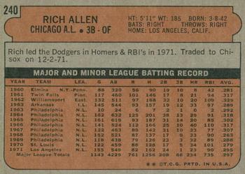 2021 Topps Heritage - 50th Anniversary Buybacks #240 Rich Allen Back