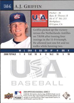 2009 Upper Deck - USA National Team #USAB-AG A.J. Griffin Back