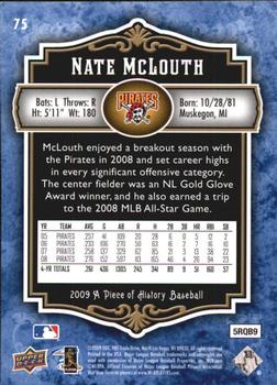 2009 Upper Deck A Piece of History - Blue #75 Nate McLouth Back