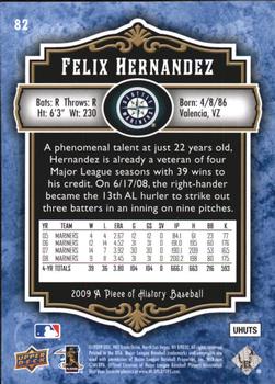 2009 Upper Deck A Piece of History - Blue #82 Felix Hernandez Back