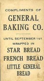 1914 General Baking (D303) #NNO Christy Mathewson Back