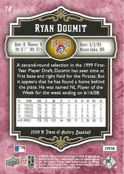 2009 Upper Deck A Piece of History - Red #74 Ryan Doumit Back