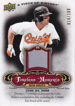 2009 Upper Deck A Piece of History - Timeless Moments Jersey Red #TM-BR Brian Roberts Front