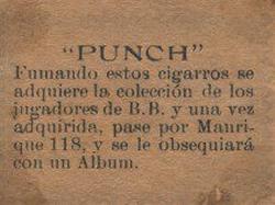 1910 Punch Cigarros #NNO Eddie Plank Back