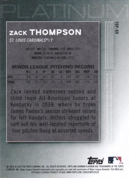 2020 Bowman Platinum - Top Prospects Purple #TOP-69 Zack Thompson Back