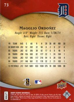 2009 Upper Deck Icons - Retail Red #73 Magglio Ordonez Back