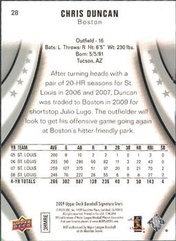 2009 Upper Deck Signature Stars #28 Chris Duncan Back