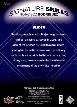 2009 Upper Deck Signature Stars - Signature Skills #SS-6 Francisco Rodriguez Back