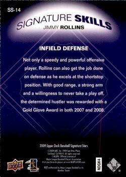 2009 Upper Deck Signature Stars - Signature Skills #SS-14 Jimmy Rollins Back