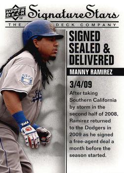 2009 Upper Deck Signature Stars - Signed Sealed and Delivered #SSD-4 Manny Ramirez Front