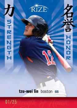 2012 Leaf Rize Draft - Strength and Honor Blue #SH-9 Tzu-Wei Lin Front
