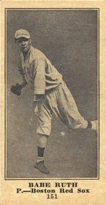 1916 Weil Baking (D329) #151 Babe Ruth Front