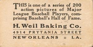 1916 Weil Baking (D329) #86 Miller Huggins Back