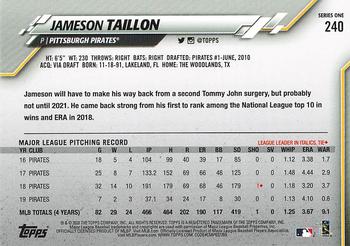 2020 Topps - 582 Montgomery #240 Jameson Taillon Back