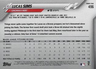 2020 Topps On-Demand Set 23: Topps Mini #496 Lucas Sims Back