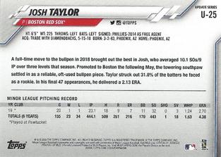 2020 Topps On-Demand Set 23: Topps Mini #U-25 Josh Taylor Back