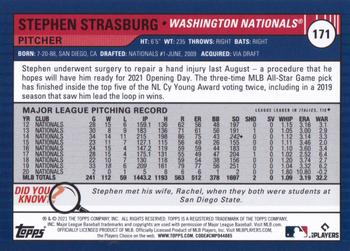 2021 Topps Big League #171 Stephen Strasburg Back