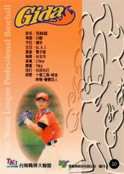 1997 Taiwan Major League #20 Hsun-Ming Fan Back