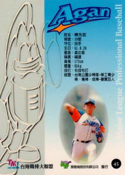 1997 Taiwan Major League #45 Hsien-Hung Chen Back