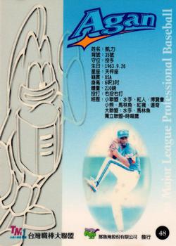 1997 Taiwan Major League #48 Calvin Jones Back