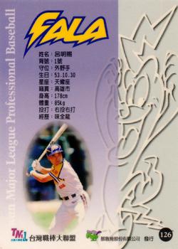 1997 Taiwan Major League #126 Ming-Tzu Lu Back