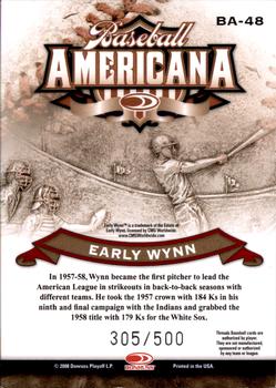 2008 Donruss Threads - Baseball Americana #BA-48 Early Wynn Back