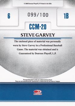 2008 Donruss Threads - Century Collection Materials #CCM-20 Steve Garvey Back
