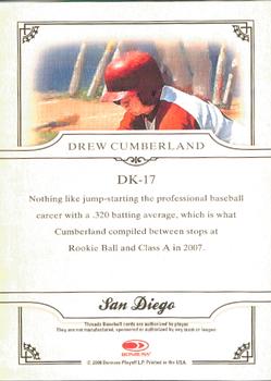 2008 Donruss Threads - Diamond Kings #DK-17 Drew Cumberland Back