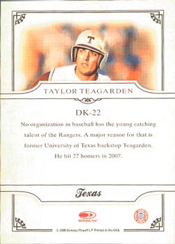 2008 Donruss Threads - Diamond Kings #DK-22 Taylor Teagarden Back